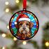 Welsh Terrier in Santa Hat Suncatcher Decoration